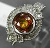 LARGE .92CT DIAMOND & AAA YELLOW SAPPHIRE 14KT WHITE GOLD BEZEL ENGAGEMENT RING