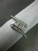 ESTATE .56CT DIAMOND 14KT WHITE GOLD 2 STONE CRISS CROSS SEMI ETERNITY LOVE RING