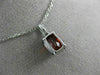 ESTATE 1.11CT DIAMOND & AAA GARNET 14KT WHITE GOLD 3D CUSHION FLOATING PENDANT