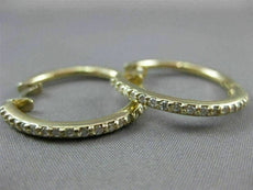 ESTATE .54CT DIAMOND 14KT YELLOW GOLD HOOP HUGGIE EARRINGS ONE OF A KIND! #16814