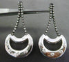 ESTATE LARGE 1.20CT DIAMOND 14KT WHITE & BLACK GOLD 3D ETOILE HANGING EARRINGS