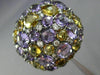 ESTATE MASSIVE 11.0CT DIAMOND & AAA MULTI COLOR GEM 14KT BLACK GOLD 3D FUN RING