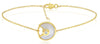 3.21CT DIAMOND & AAA MOTHER OF PEARL 18KT YELLOW GOLD 3D SOLITAIRE FUN BRACELET