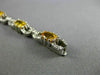 ESTATE 7.10CT DIAMOND & YELLOW SAPPHIRE 14KT WHITE GOLD 3D LOVE TENNIS BRACELET