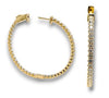 LARGE 2.25CT DIAMOND 14KT YELLOW GOLD 3D INSIDE OUT LUCIDA HOOP HANGING EARRINGS