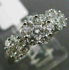 ESTATE WIDE 1.19CT DIAMOND 18KT WHITE GOLD 3D 3 FLOWER PAST PRESENT FURURE RING