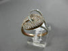 ESTATE WIDE 1.48CT DIAMOND 14KT WHITE & ROSE GOLD 3D OPEN LOVE KNOT FUN RING