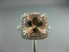 LARGE 3.60CT DIAMOND & AAA CUSHION CUT MORGANITE 14KT WHITE GOLD ENGAGEMENT RING