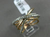 ESTATE WIDE .41CT DIAMOND 14KT WHITE & ROSE GOLD MULTI ROW CRISS CROSS LOVE RING