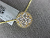 LARGE 1.0CT DIAMOND 18KT YELLOW GOLD CLUSTER FLOWER INVISIBLE FLOATING PENDANT