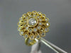 ESTATE WIDE .75CT DIAMOND 14KT YELLOW GOLD 3D FLOWER FILIGREE ANNIVERSARY RING
