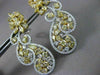 ESTATE LARGE 11.39CT WHITE & FANCY DIAMONDS 18KT WHITE & YELLOW GOLD 3D EARRINGS