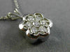 ESTATE .45CT DIAMOND 14KT WHITE GOLD FLOATING BEZEL CLUSTER FLOWER PENDANT #6378