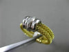 ESTATE WIDE .12CT DIAMOND 18KT WHITE & YELLOW GOLD 3D MESH COCKTAIL RING #7856