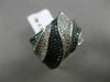ESTATE X LARGE 1.72CT WHITE & BLUE DIAMOND 14K WHITE GOLD CRISS CROSS FANCY RING