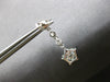 ESTATE 1.0CT DIAMOND 14K WHITE GOLD 3D CLASSIC STAR BY THE YARD HANGING EARRINGS
