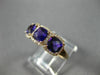 ESTATE WIDE 1.48CT DIAMOND & AAA AMETHYST 14K ROSE GOLD PAST PRESENT FUTURE RING