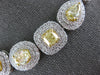 EXTRA LARGE 51.47CT WHITE & CANARY DIAMOND 18KT 2 TONE GOLD DOUBLE HALO NECKLACE