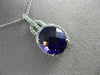 ESTATE LARGE 4.41CT DIAMOND & AAA AMETHYST 14KT WHITE GOLD HALO FLOATING PENDANT