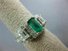 ANTIQUE 2.19CT DIAMOND & AAA EMERALD 14KT WHITE GOLD 3D ENGAGEMENT RING #16061