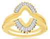 ESTATE .60CT DIAMOND 14KT YELLOW GOLD 3D BAGUETTE CLASSIC DOUBLE V INSERT RING