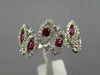 ESTATE WIDE 1CT DIAMOND & ROUND RUBY 14KT WHITE GOLD MULTI LEAF ETOILE LOVE RING