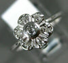 ESTATE .16CT DIAMOND 14K WHITE GOLD CLASSIC SEVEN STONE FLOWER FILIGREE FUN RING