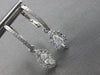1.08CT DIAMOND 18K WHITE GOLD ROUND & MARQUISE LEVERBACK HANGING EARRINGS #27846