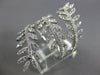 ESTATE EXTRA LARGE .98CT DIAMOND 18KT WHITE GOLD MULTI LEAF CRISS CROSS FUN RING