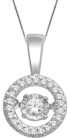 .25CT DIAMOND 14KT WHITE GOLD 3D SOLITAIRE ROUND ROUND HALO FLOATING PENDANT