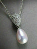 ESTATE .38CT DIAMOND & AAA SOUTH SEA PEARL 14KT WHITE GOLD DROP PENDANT #1424