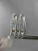 ESTATE WIDE .38CT DIAMOND 14K WHITE GOLD MULTI ROW MULTI WAVE SEMI ETERNITY RING