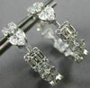 ESTATE WIDE 3.50CT DIAMOND 18K WHITE GOLD MULTI SHAPE SQUARE HEART HOOP EARRINGS