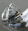 ESTATE WIDE .63CT DIAMOND 14K WHITE GOLD 3D TRIANGULAR ENGAGEMENT RING 13mm WIDE