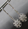 .45CT DIAMOND 14KT WHITE GOLD 3D OVAL FILIGREE LEVERBACK HANGING EARRINGS #27902