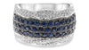 LARGE 1.94CT DIAMOND & AAA SAPPHIRE 14KT WHITE GOLD MULTI ROW ANNIVERSARY RING