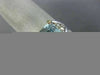 LARGE 3.32CT DIAMOND & AAA AQUAMARINE 14K 2 TONE GOLD TRIANGULAR ENGAGEMENT RING