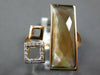 .07CT DIAMOND & AAA MULTI COLOR QUARTZ 14K ROSE GOLD SQUARE RECTANGULAR FUN RING