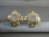 ESTATE LARGE SQUARE 4.80CT DIAMOND PRINCESS CUT 14K YELLOW GOLD CLIP EARRINGS