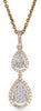 .42CT DIAMOND 14KT ROSE GOLD 3D CLASSIC PAVE DOUBLE TEAR DROP FLOATING PENDANT