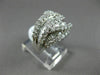 ESTATE WIDE 1.50CT ROUND & BAGUETTE DIAMOND 14KT WHITE GOLD MULTI WAVE LEAF RING