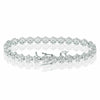 ESTATE WIDE 9.23CT DIAMOND 14K WHITE GOLD 3D CLASSIC FLOWER LOVE TENNIS BRACELET