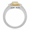 EGL LARGE 1.77CT WHITE & FANCY YELLOW DIAMOND 18KT 2 TONE GOLD ENGAGEMENT RING