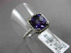ESTATE 2.50CT DIAMOND & AAA EXTRA FACET AMETHYST 14KT WHITE GOLD 3D HALO RING