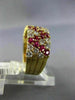 WIDE 2.40CT DIAMOND & AAA RUBY 18KT YELLOW GOLD ZIG ZAG WEDDING ANNIVERSARY RING