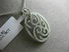 ESTATE LARGE .78CT DIAMOND 18K WHITE GOLD 3D OPEN OVAL FILIGREE FLOATING PENDANT