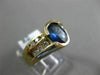 ESATE WIDE 1.89CT DIAMOND & SAPPHIRE 14K TWO TONE GOLD SEMI BEZL ENGAGEMENT RING