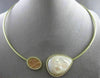 ESTATE 1.05CT DIAMOND 14KT YELLOW GOLD HAMMERED MOTHER OF PEARL CHOKER NECKLACE