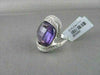 ESTATE WIDE 27MM 18KT WHITE 19.44CT AAA AMETHYST & DIAMONDS GOLD RING