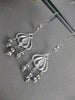 ESTATE 14KT WHITE GOLD LEVERBACK HANGING FILIGREE EARRINGS 64MM x 18MM #19421